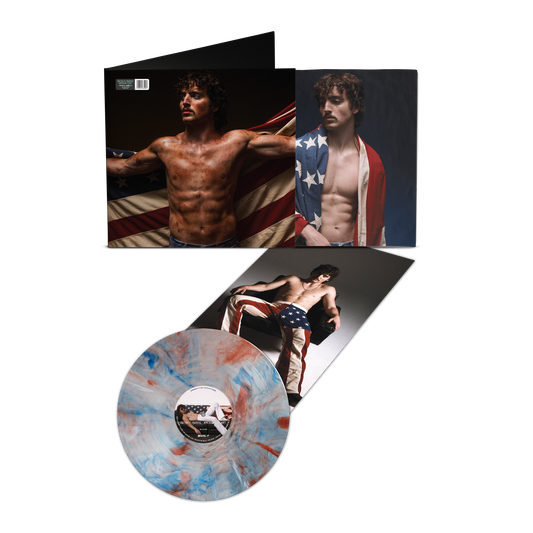 American Heart - Red White and Blue Marble on Translucent Clear Vinyl